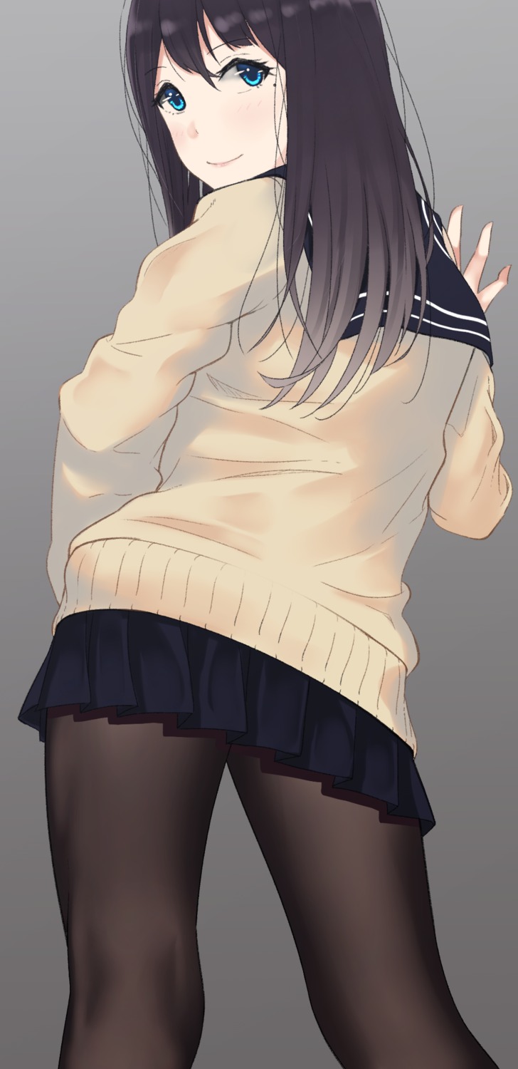 pantyhose saito_(artist) seifuku sweater