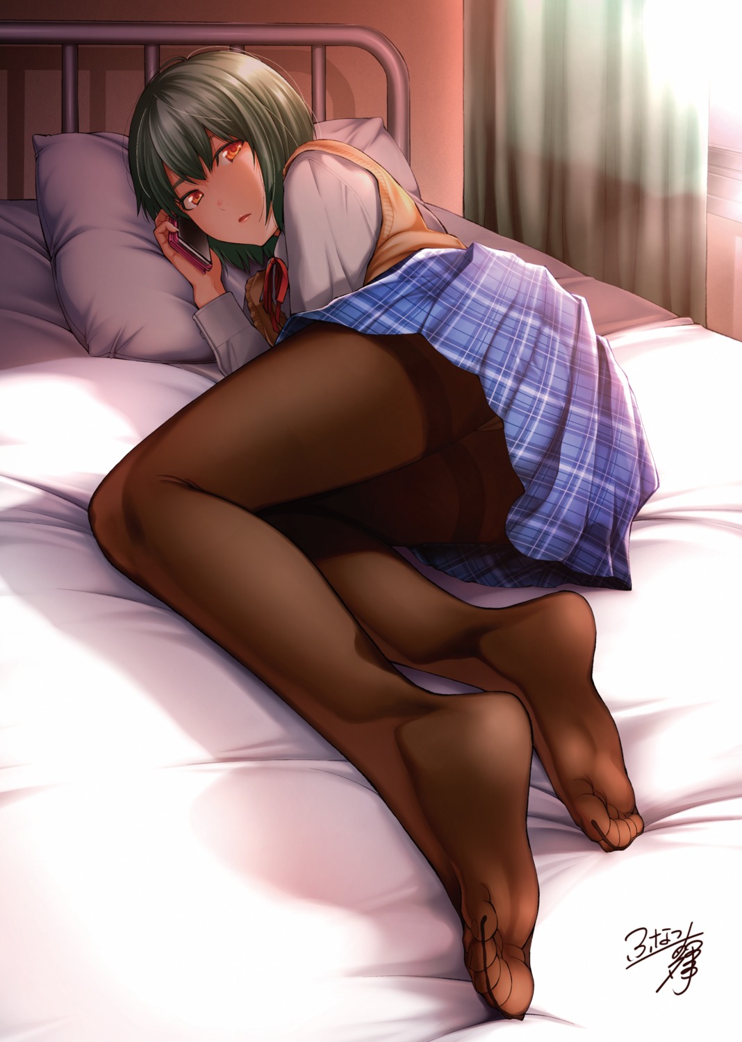 digital_version feet funatsu_kazuki pantsu pantyhose seifuku sweater