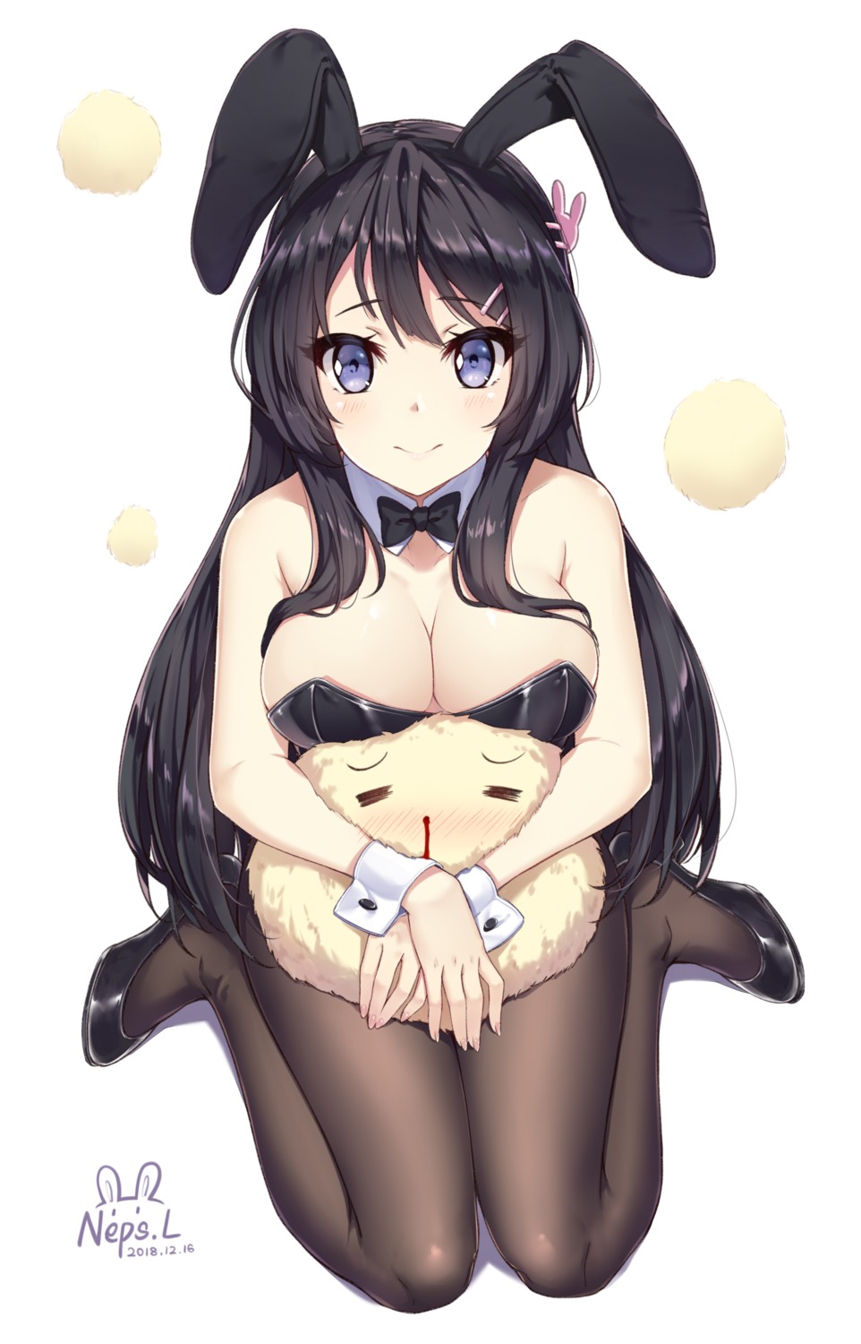 animal_ears bunny_ears bunny_girl cleavage heels neps-l pantyhose sakurajima_mai seishun_buta_yarou