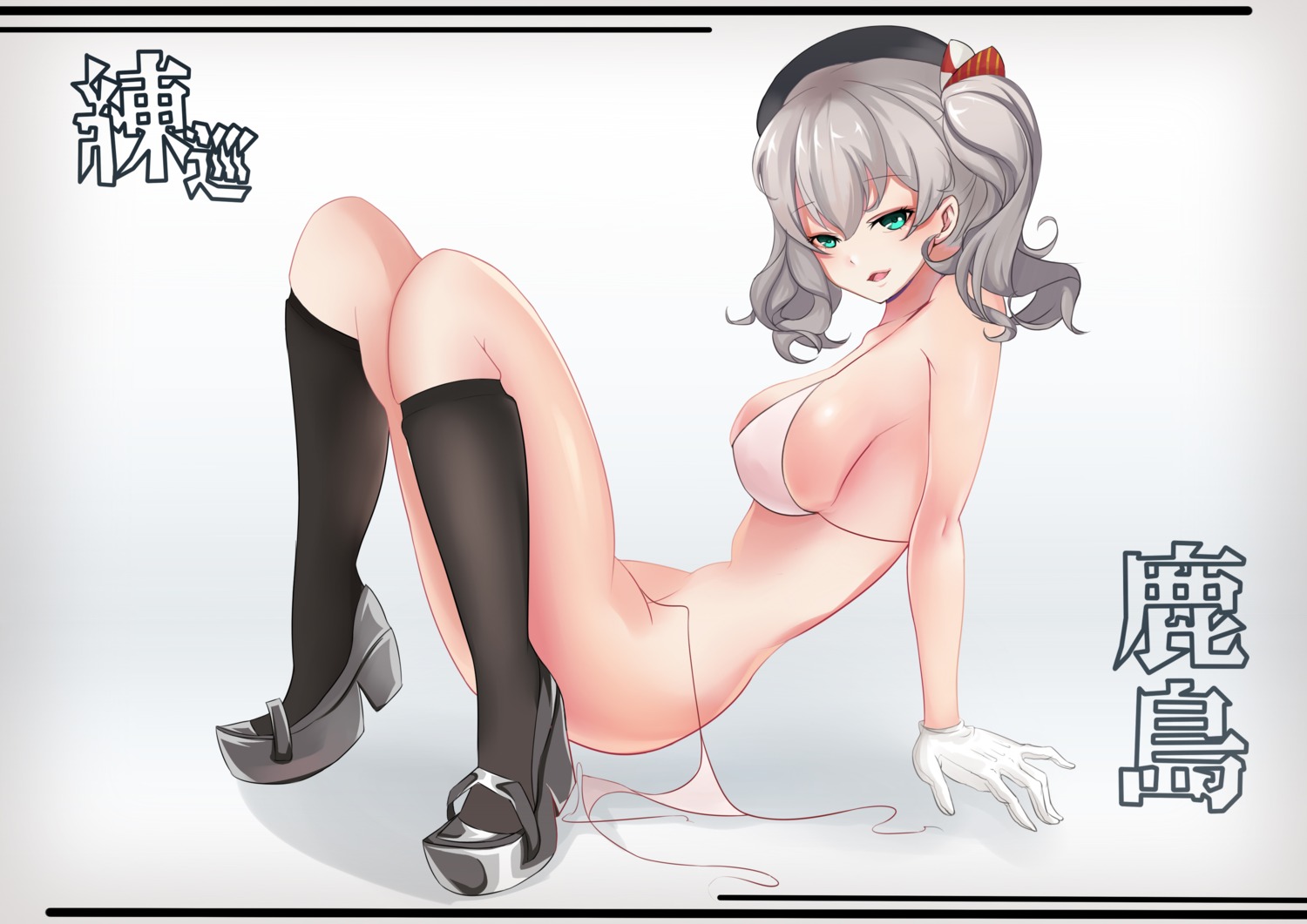 bikini breasts heels kantai_collection kashima_(kancolle) swimsuits tagme