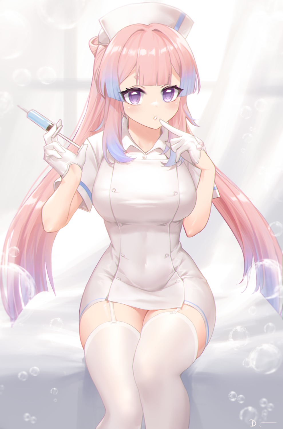 genshin_impact linreplica nurse sangonomiya_kokomi stockings thighhighs