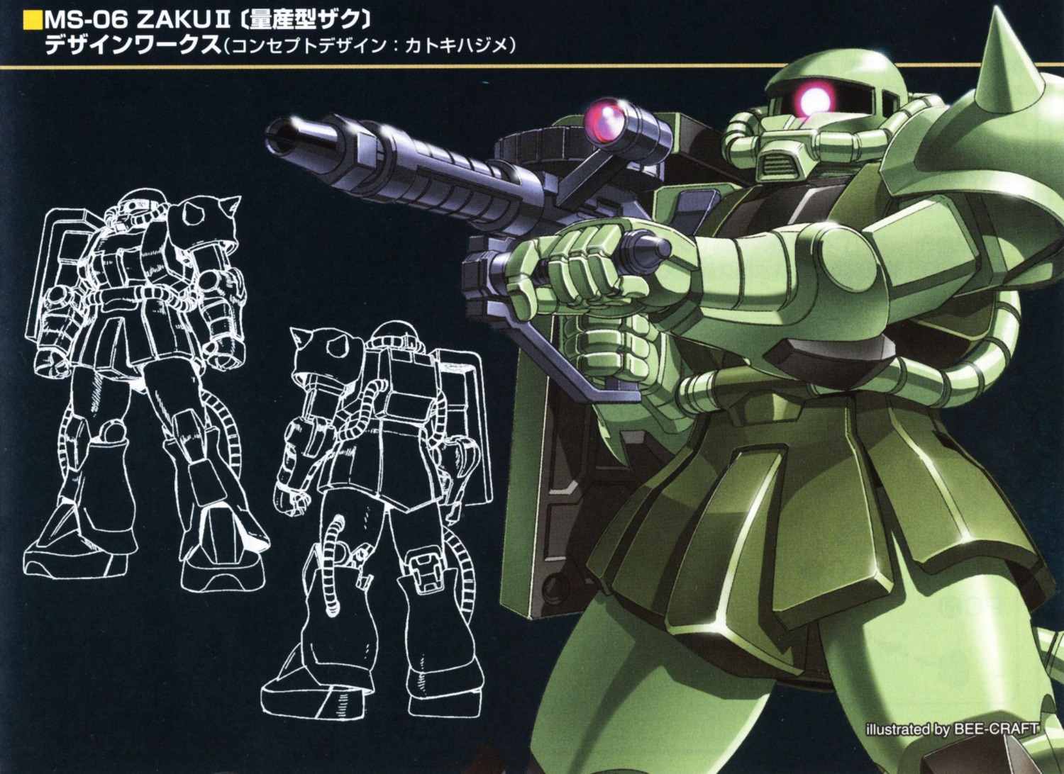 gundam katoki_hajime mecha mobile_suit_gundam ms-06_zaku_ii