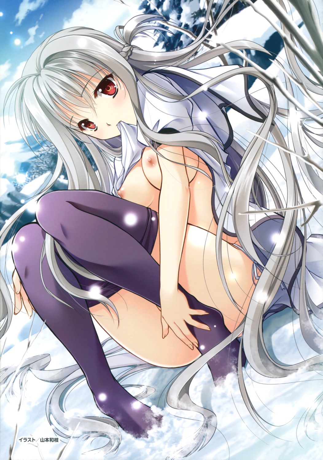 breasts debonosu enishi izumo4 nipples no_bra open_shirt pantsu pantyhose seifuku string_panties yamamoto_kazue