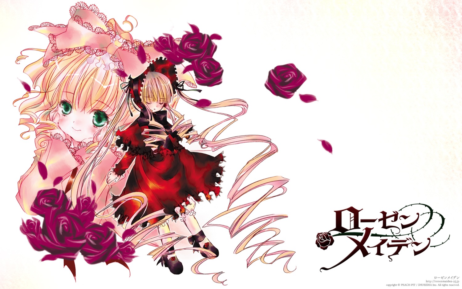 dress hina_ichigo lolita_fashion peach-pit rozen_maiden shinku wallpaper