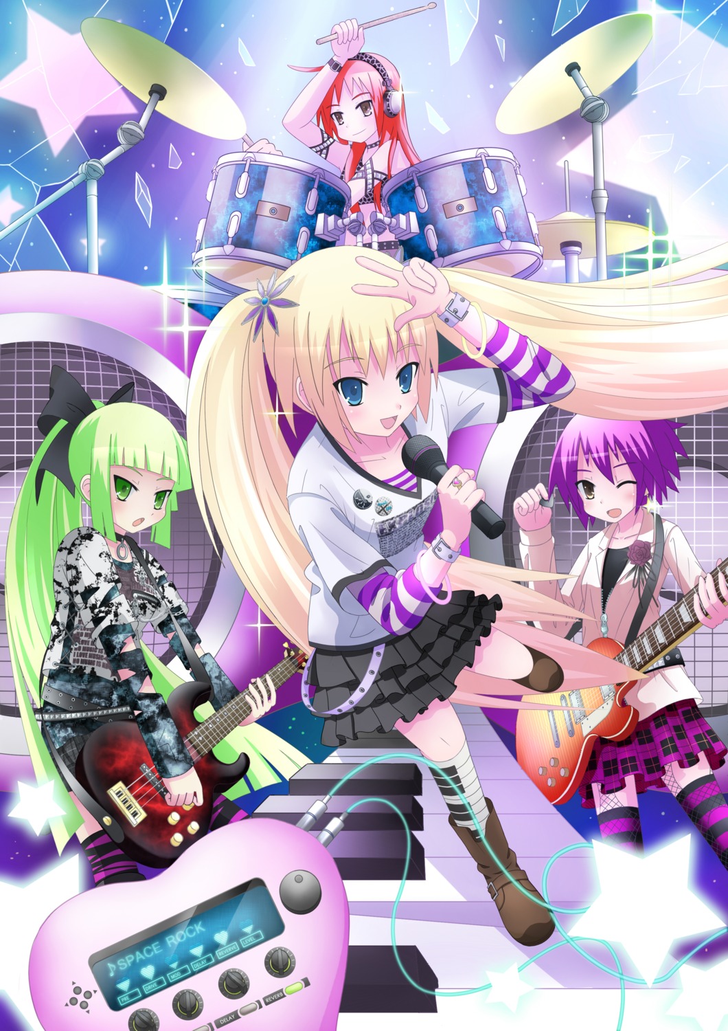 guitar taka_(tsmix) thighhighs