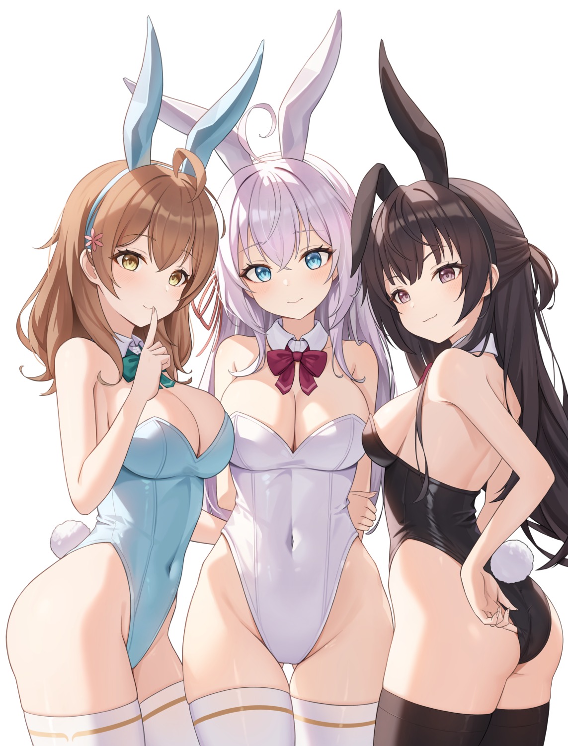 alisa_mikhailovna_kujou animal_ears ass bunny_ears bunny_girl halonakoma9 mariya_mikhailovna_kujou no_bra suou_yuki tail thighhighs tokidoki_bosotto_roshia-go_de_dereru_tonari_no_alya-san