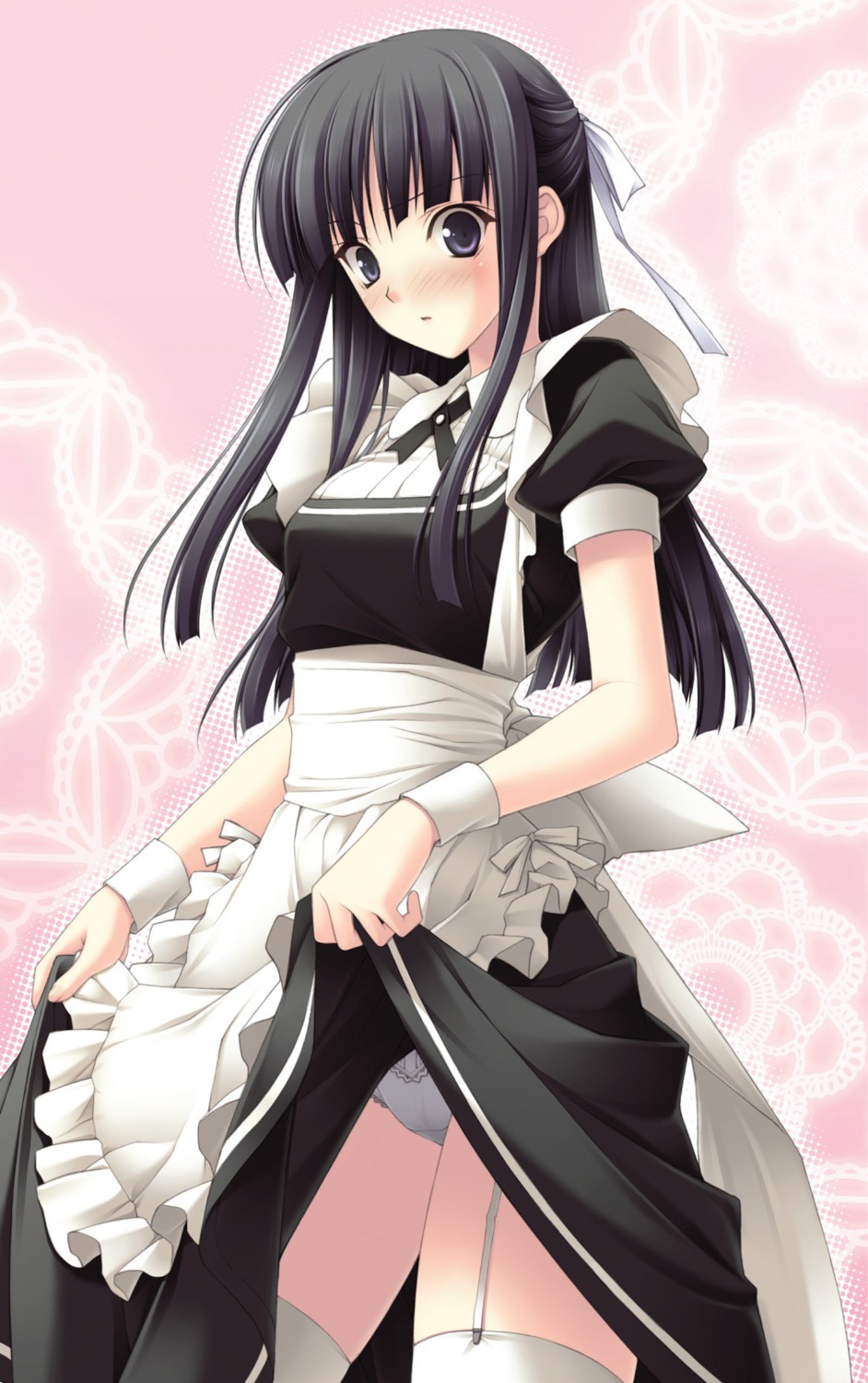 maid migiwa_kazuha pantsu skirt_lift sphere stockings suzuhira_hiro thighhighs yosuga_no_sora