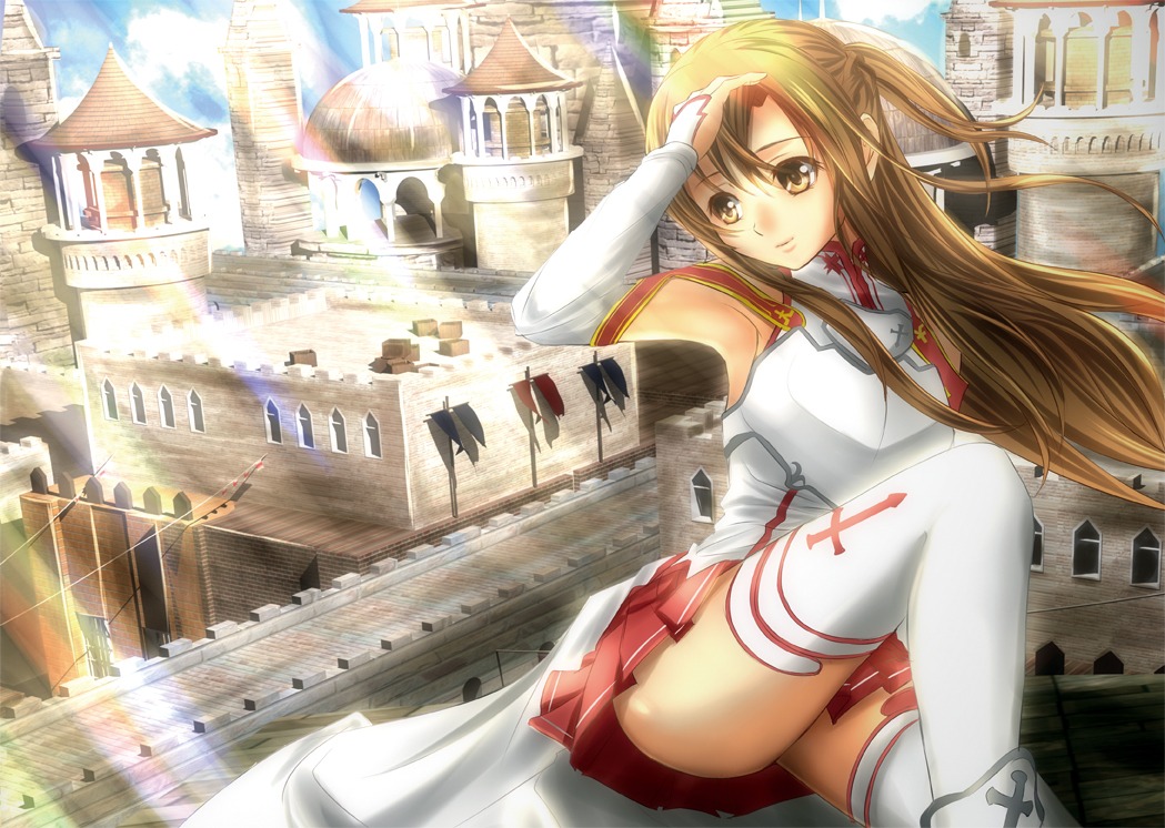 asuna_(sword_art_online) murachidori sword_art_online thighhighs