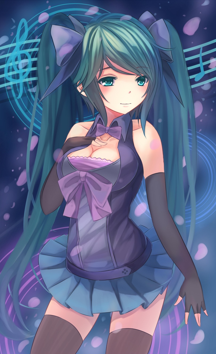 cleavage hatsune_miku thighhighs vocaloid youxuemingdie