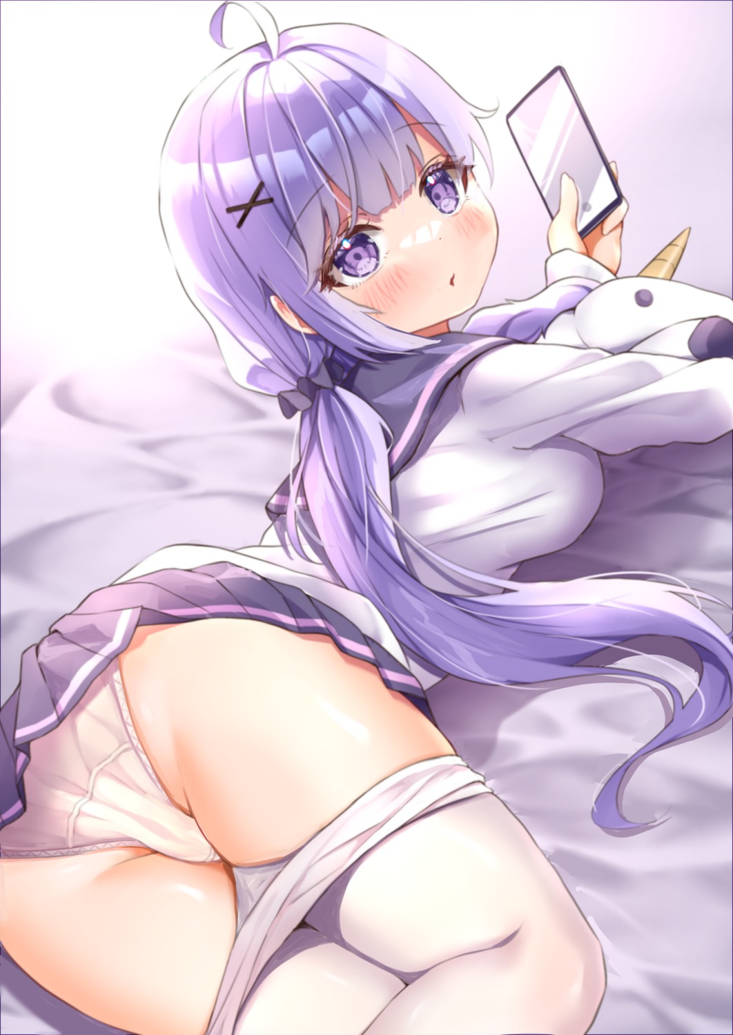 artist_revision ass azur_lane cameltoe classic_(zildjian33) pantsu pantyhose seifuku skirt_lift unicorn_(azur_lane)