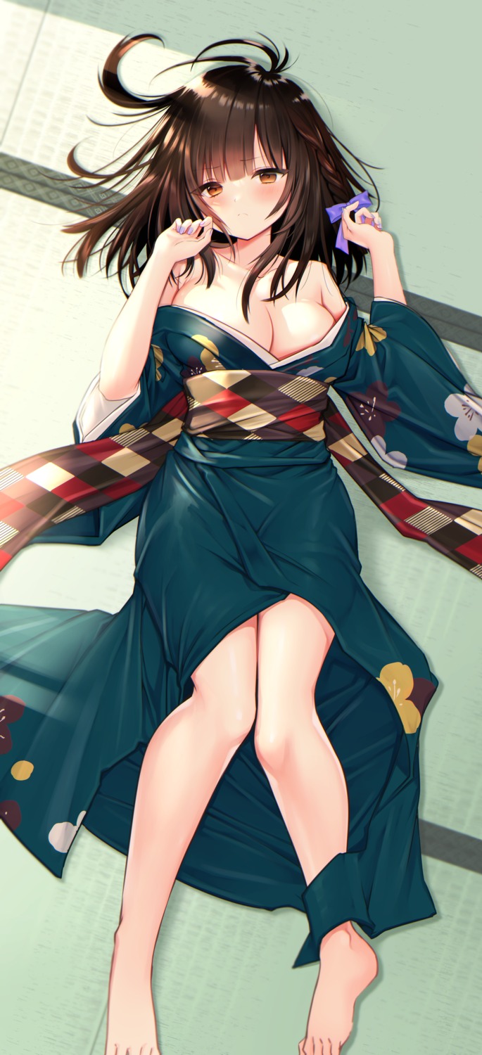 no_bra open_shirt skirt_lift yoruhoshi_owl yukata