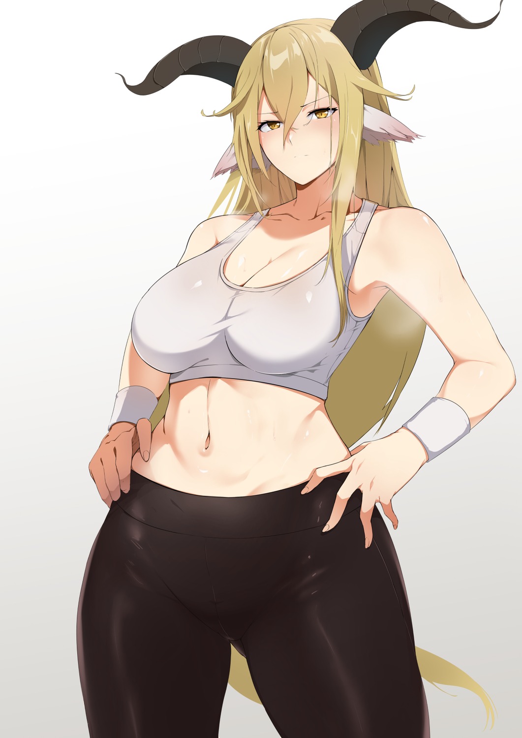 animal_ears arknights bra gym_uniform horns tagme