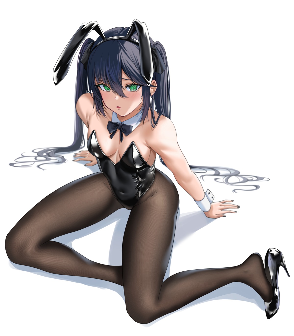 animal_ears bunny_ears bunny_girl genshin_impact heels mona_megistus pantyhose ryudraw