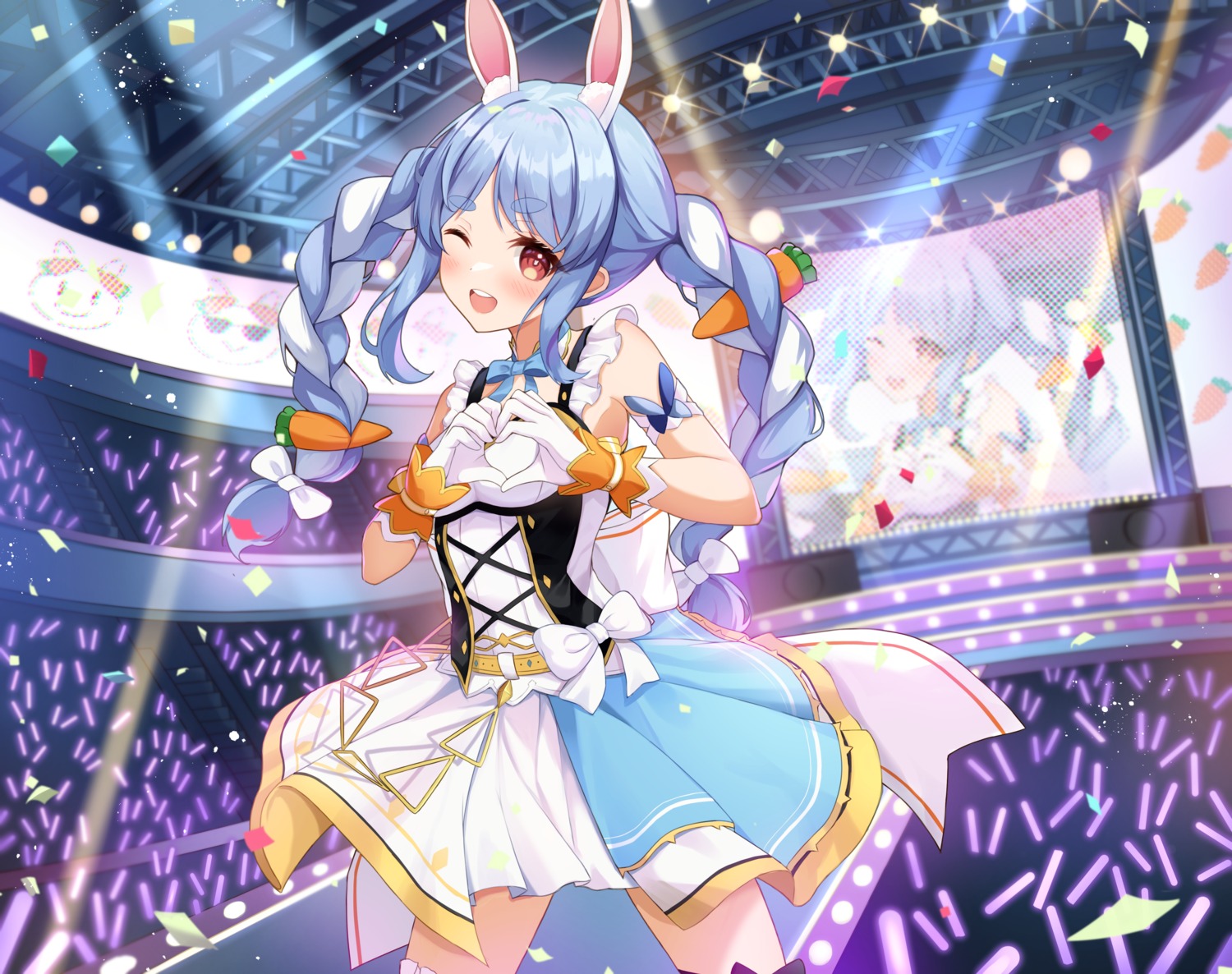 animal_ears bunny_ears hololive okey usada_pekora