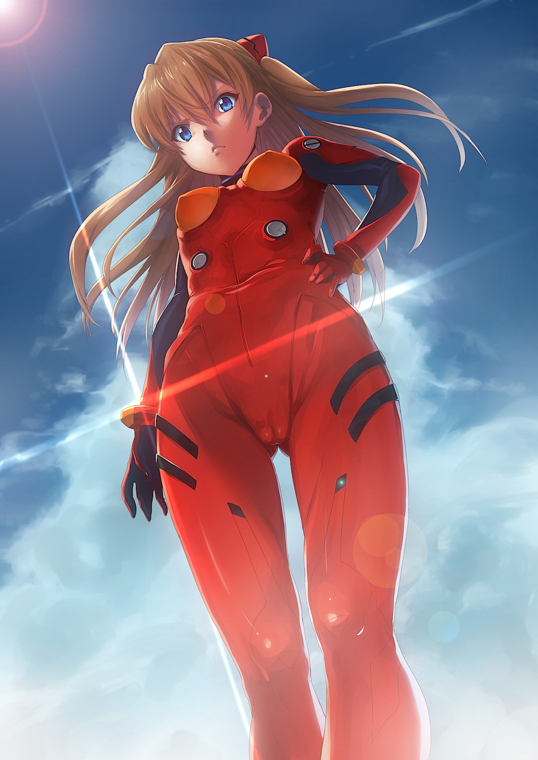 bodysuit cameltoe erect_nipples neon_genesis_evangelion puma_(hyuma1219) souryuu_asuka_langley