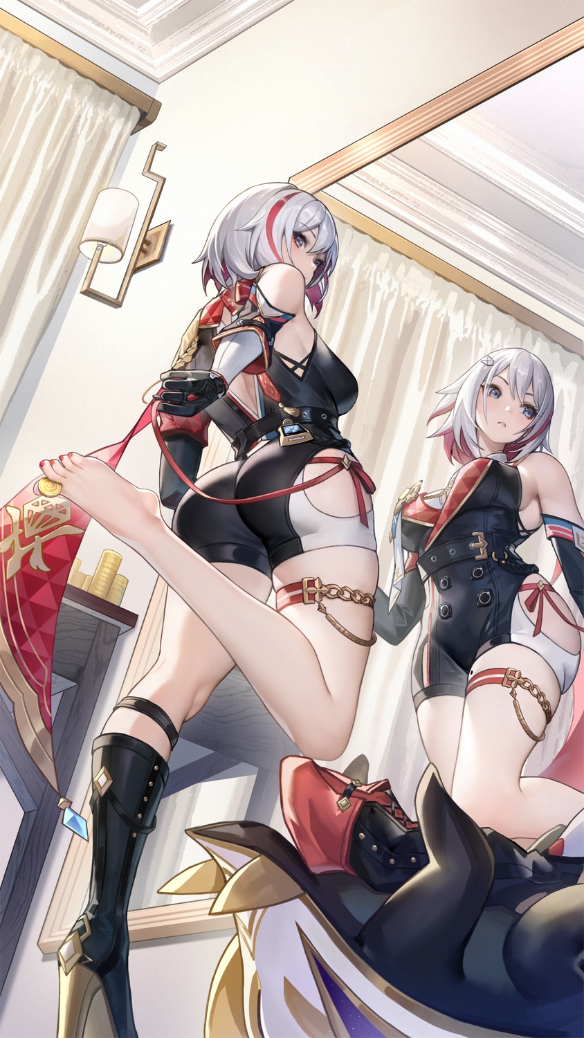 ass feet garter heels honkai:_star_rail le_(huanglongen) topaz