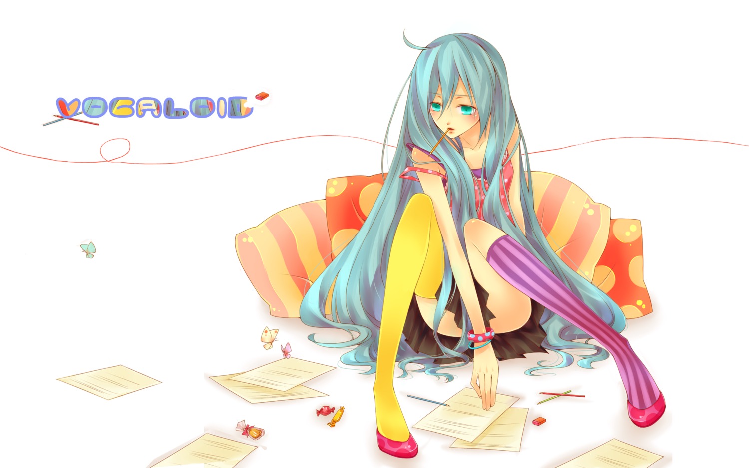 hatsune_miku natsuki0910 photoshop thighhighs vocaloid