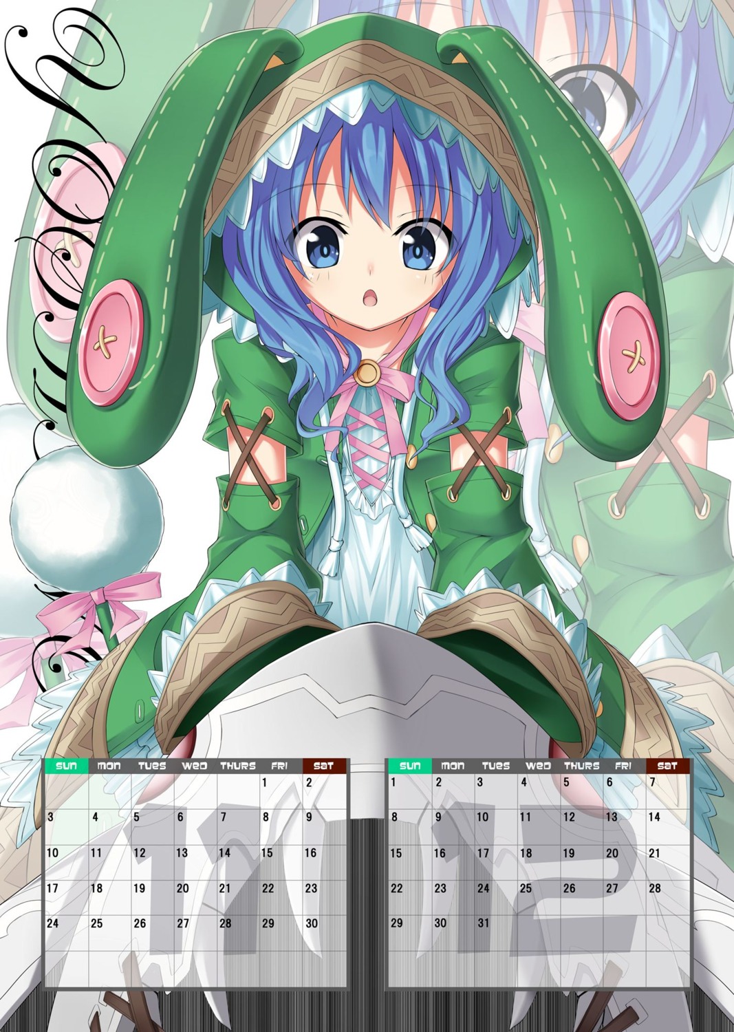 calendar date_a_live himekawa_yoshino sigemi