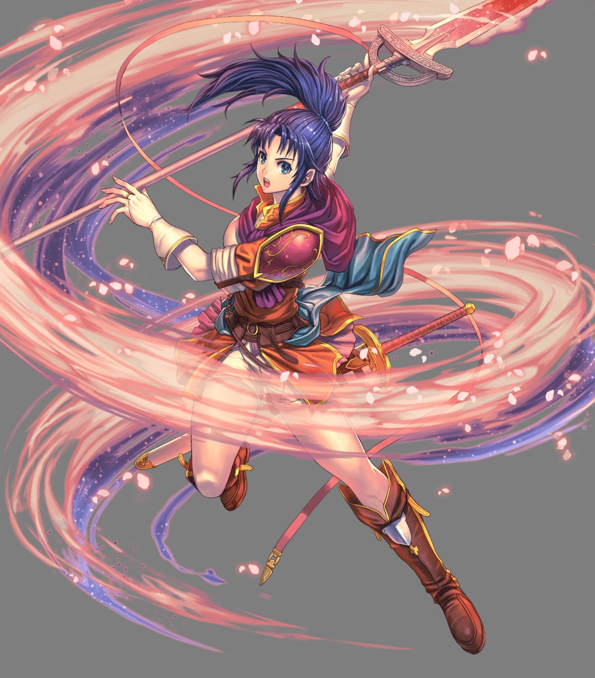 armor asian_clothes chris_(fire_emblem) fire_emblem fire_emblem:_shin_monshou_no_nazo fire_emblem_heroes heels izuka_daisuke my_unit_(onna) nintendo sword weapon