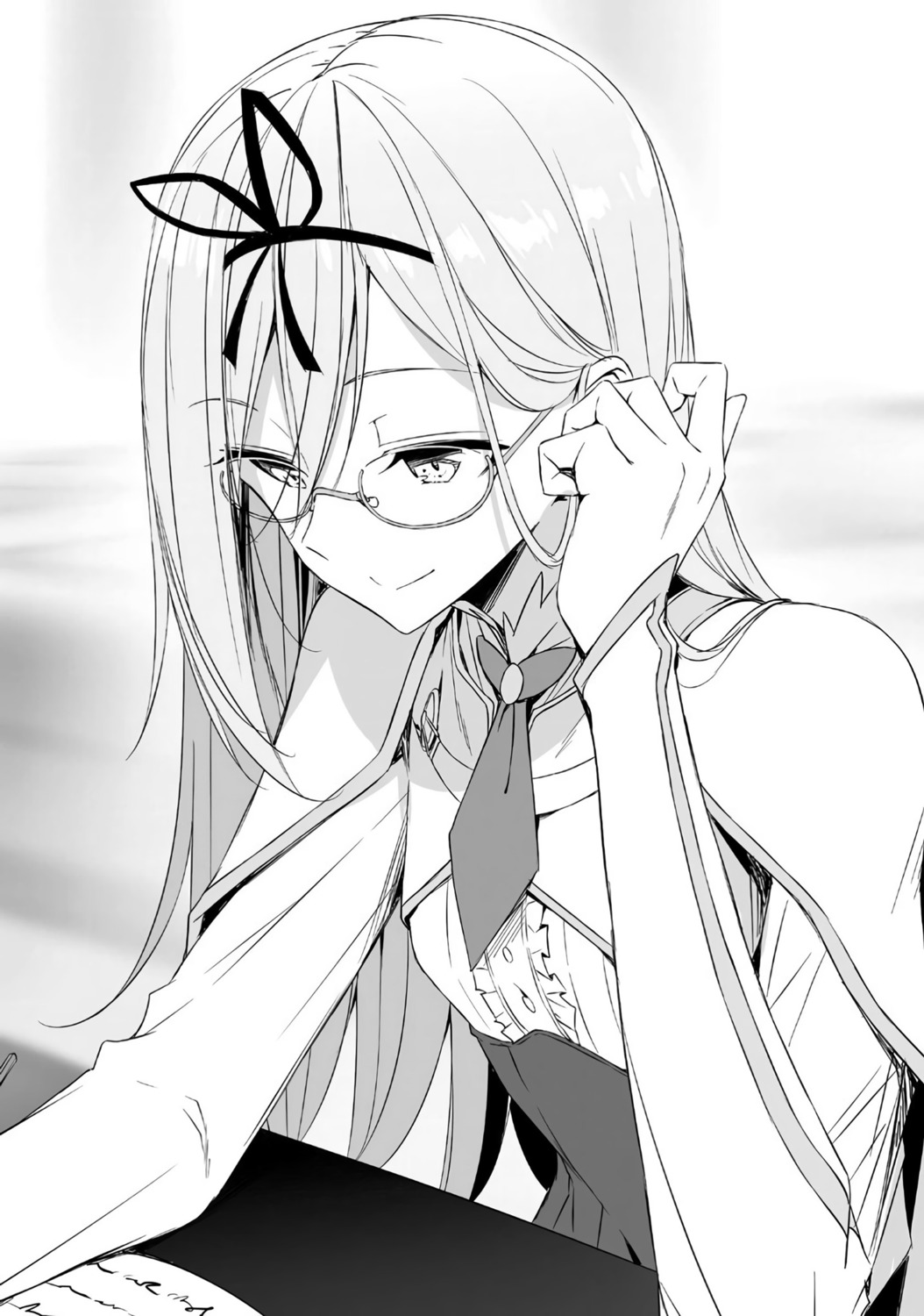 kasuga_ayumu_(artist) krulcifer_einfolk megane monochrome saijaku_muhai_no_bahamut seifuku