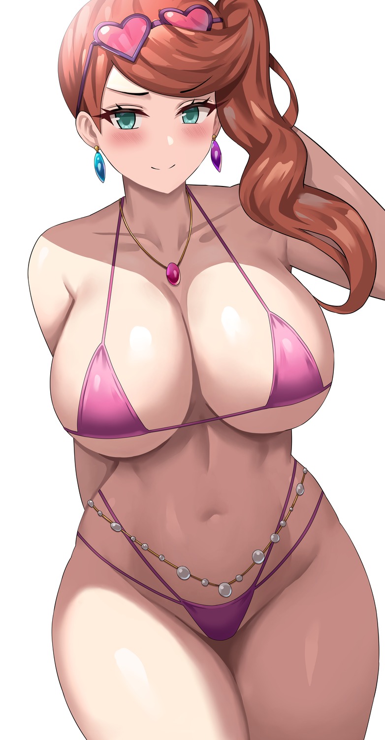 bikini jasony megane pokemon pokemon_swsh sonia_(pokemon) swimsuits thong