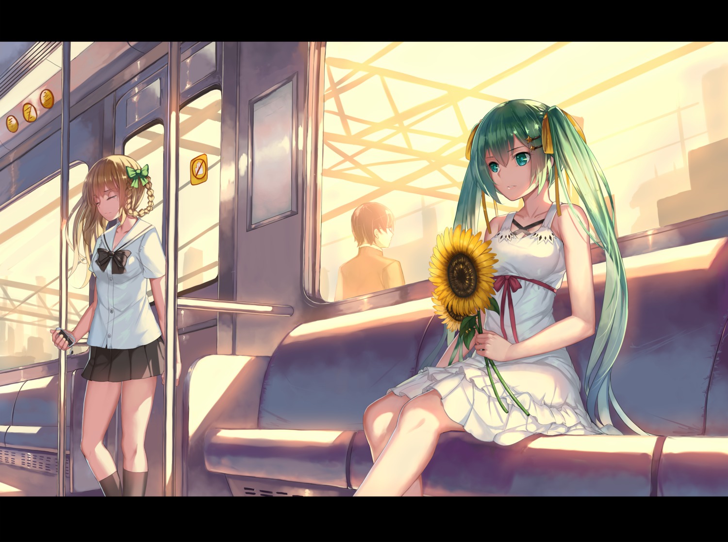 dress hatsune_miku musyne_xsk seifuku summer_dress vocaloid