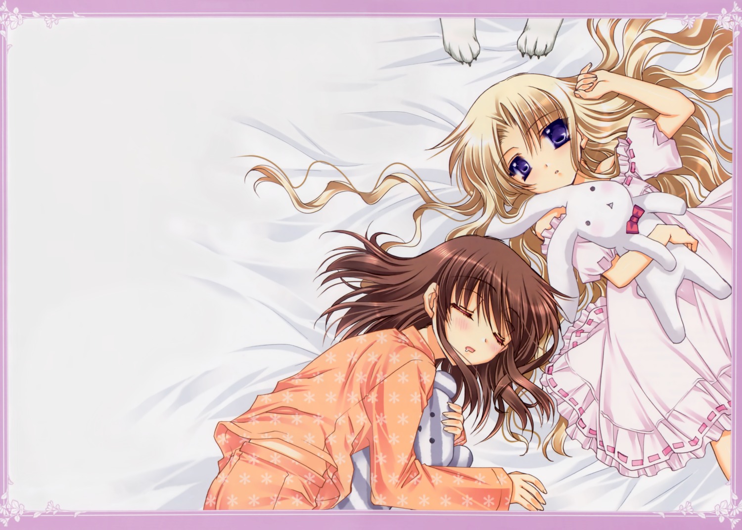 detexted dress naruse_yui pajama ryuuga_shou sakuraba_tamaki yuugen-gaisha_cobolt_shiritsu_tanteisha