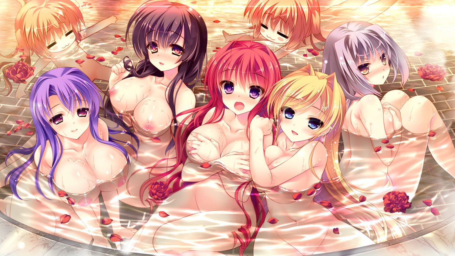 akemiya_sakura bathing breast_hold cabbit ginrei_otoha kuroba_kasumi leone_goldbach love_love_life moegino_chisa moegino_sachi naked nipples pajamas_ex rubi-sama shizaki_yukari skyfish tajima_yoshikazu wet wori