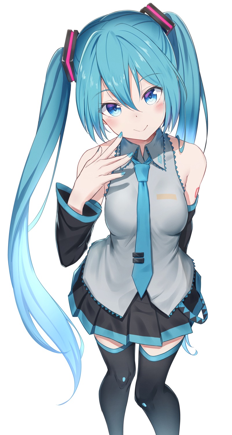 bibboss39 hatsune_miku tattoo thighhighs vocaloid