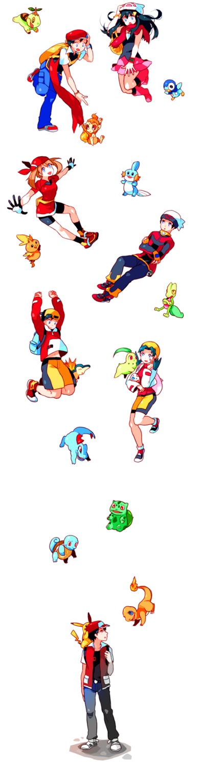 bike_shorts bulbasaur charmander chikorita chimchar crystal_(pokemon) cyndaquil dada haruka_(pokemon) hibiki_(pokemon) hikari_(pokemon) kouki_(pokemon) mudkip pikachu piplup pokemon pokemon_bdsp pokemon_dppt pokemon_hgss pokemon_oras pokemon_rse red_(pokemon) squirtle torchic totodile treeko turtwig yuuki_(pokemon)