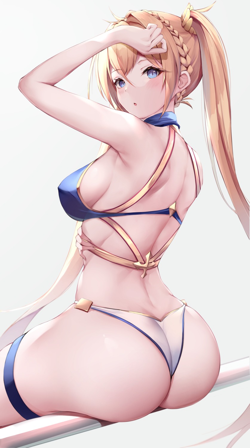 ass bikini bradamante_(fate) erect_nipples fate/grand_order garter kisaki_oni swimsuits thong