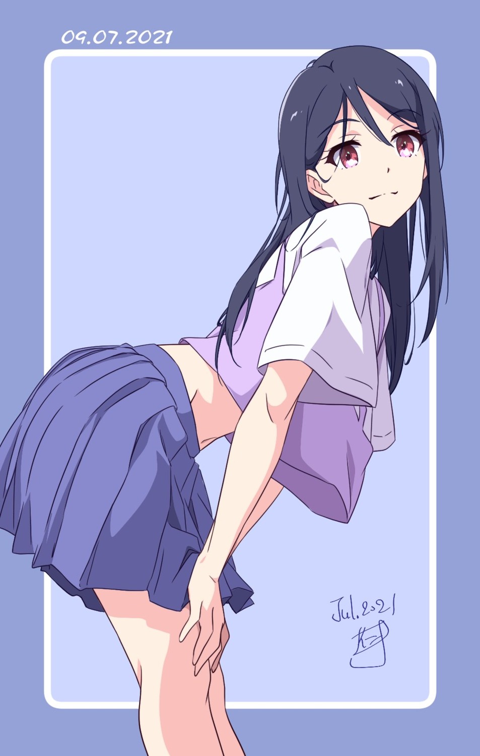 nii_manabu seifuku skirt_lift