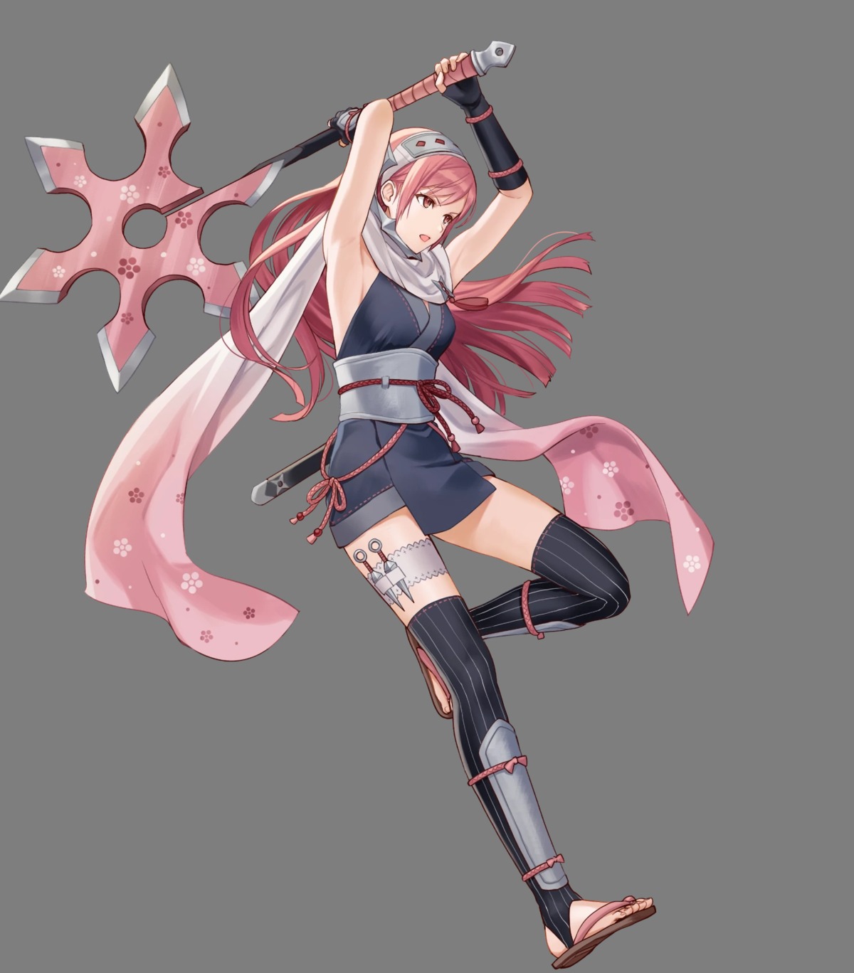 armor fire_emblem fire_emblem_kakusei garter kaya8 ninja nintendo serge_(fire_emblem) sword thighhighs weapon