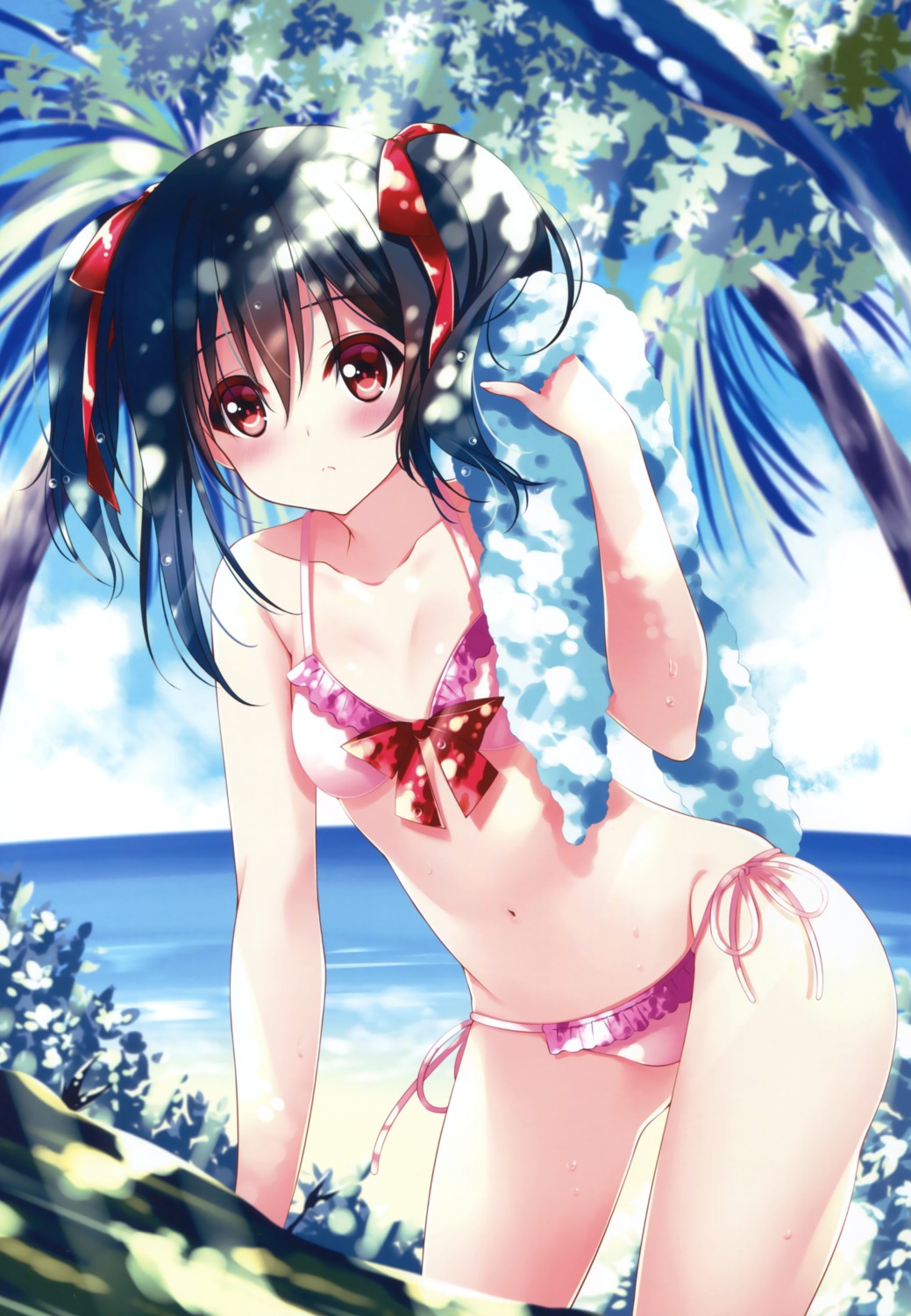 bikini cleavage love_live! swimsuits yazawa_nico zinno