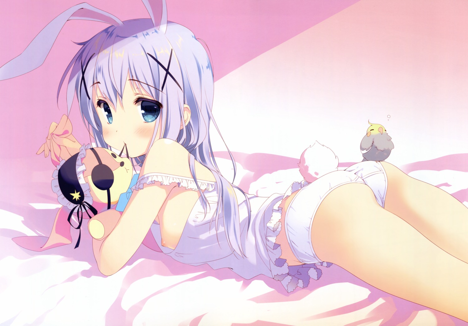 animal_ears ass breasts bunny_ears gochuumon_wa_usagi_desu_ka? kafuu_chino loli nipples no_bra pantsu santa_festa santa_matsuri tail