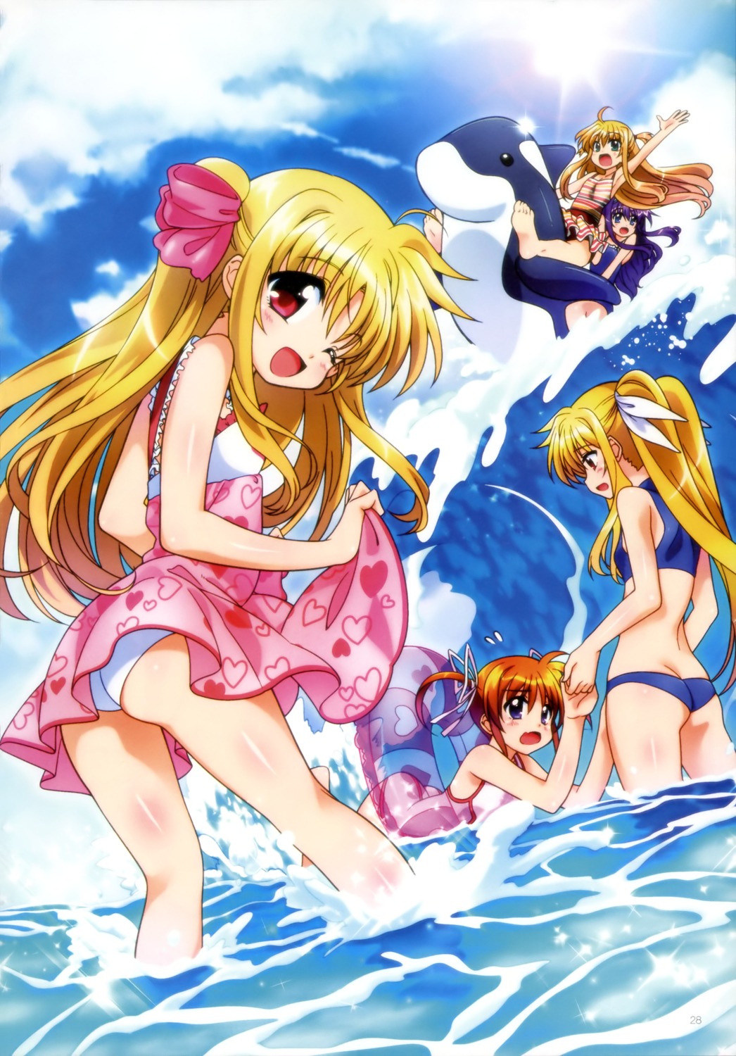 alicia_testarossa alisa_bannings bikini fate_testarossa kawakami_shuuichi mahou_shoujo_lyrical_nanoha mahou_shoujo_lyrical_nanoha_innocent swimsuits takamachi_nanoha tsukimura_suzuka