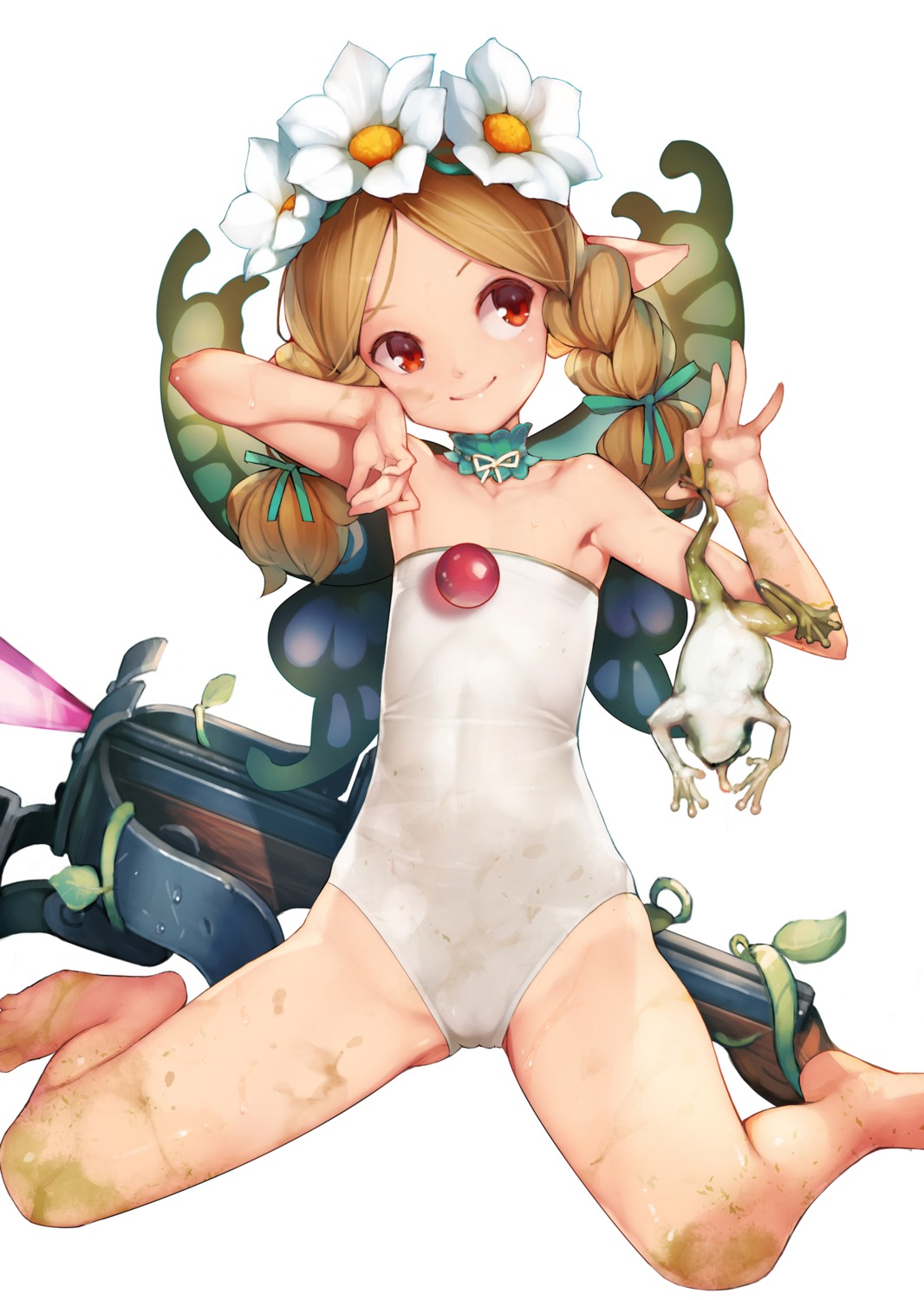 ataruman cameltoe leotard loli mercedes odin_sphere pointy_ears weapon wings