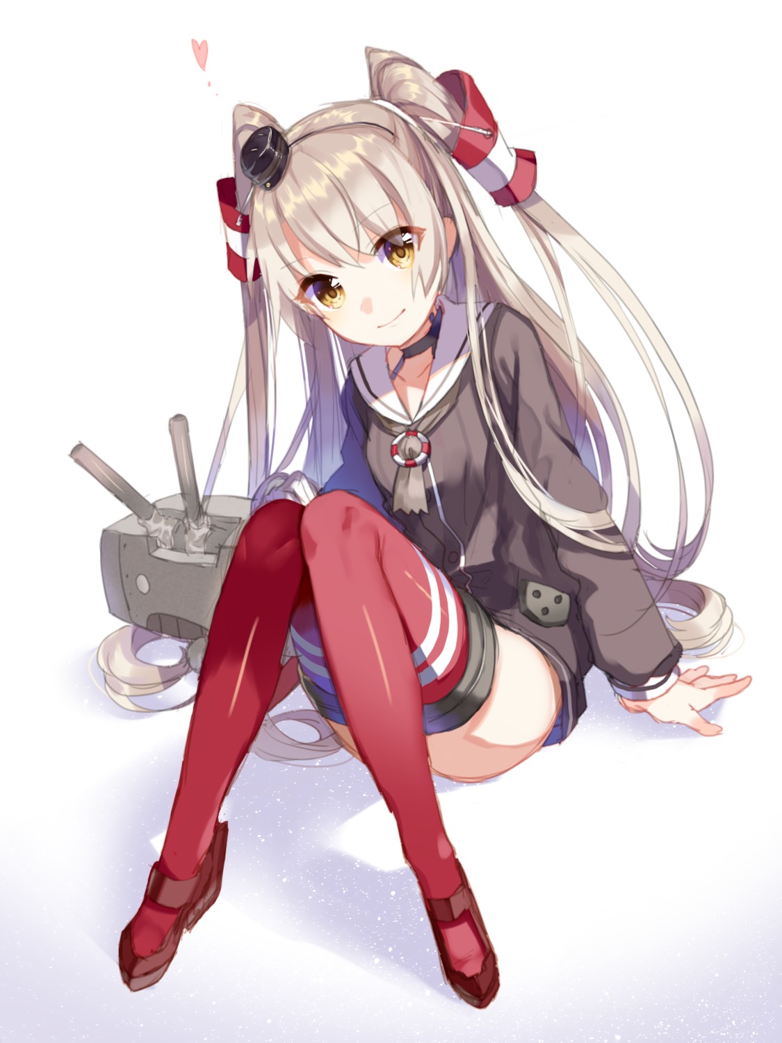 amatsukaze_(kancolle) heels kantai_collection rensouhou-kun seifuku thighhighs yusano