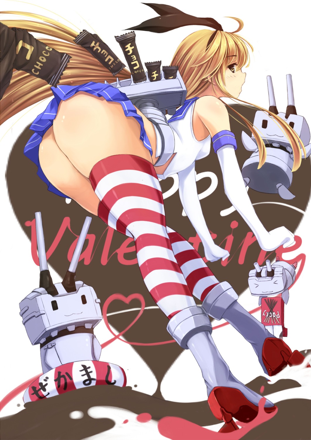 ass cyoppu heels kantai_collection nopan rensouhou-chan shimakaze_(kancolle) thighhighs