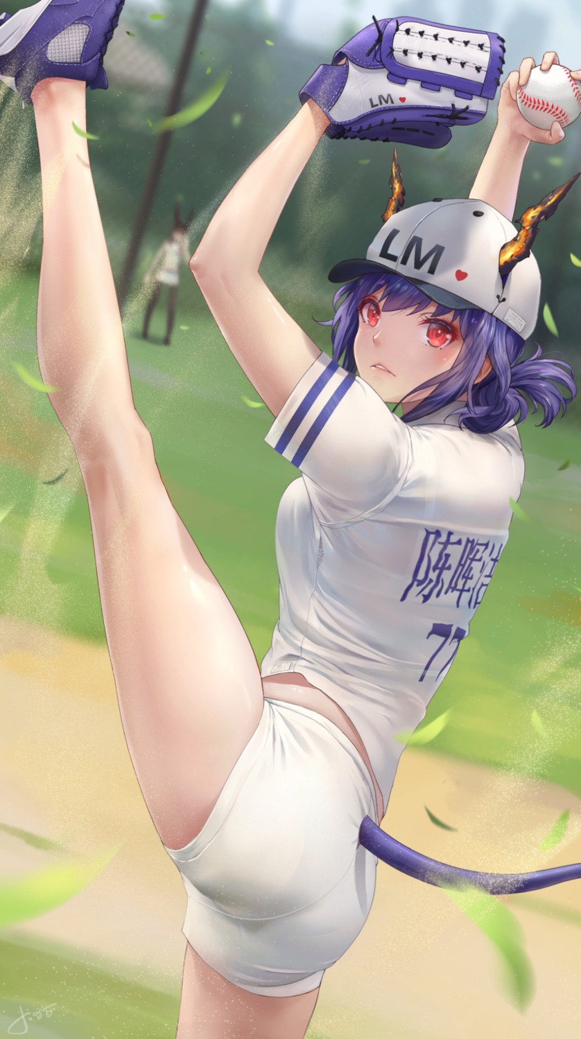 arknights ass baseball ch'en_(arknights) horns jay_xu tail uniform