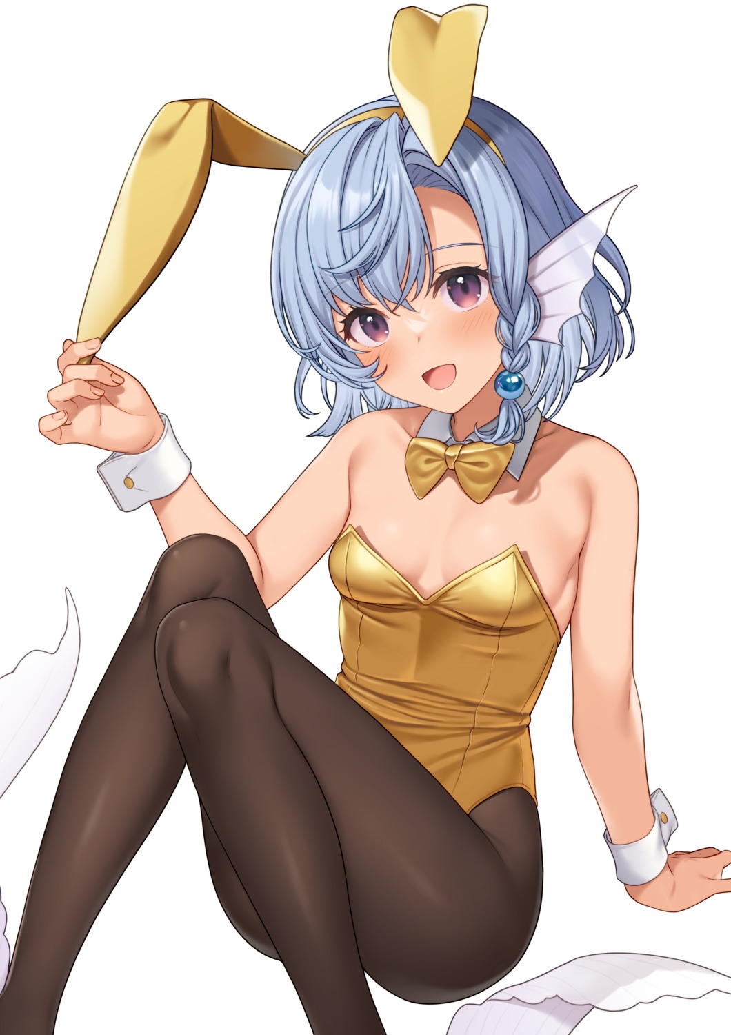 animal_ears bunny_ears bunny_girl elliot_leucosia enjo_kouhai no_bra pantyhose takunomi