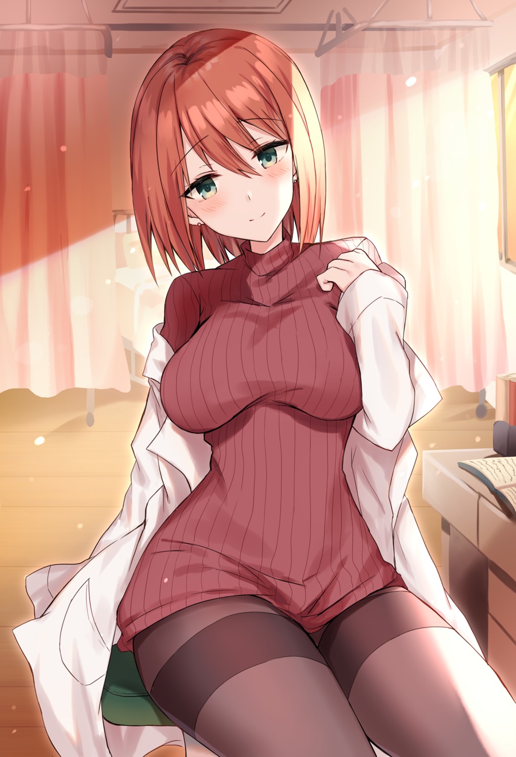 breast_hold kinona pantyhose sweater