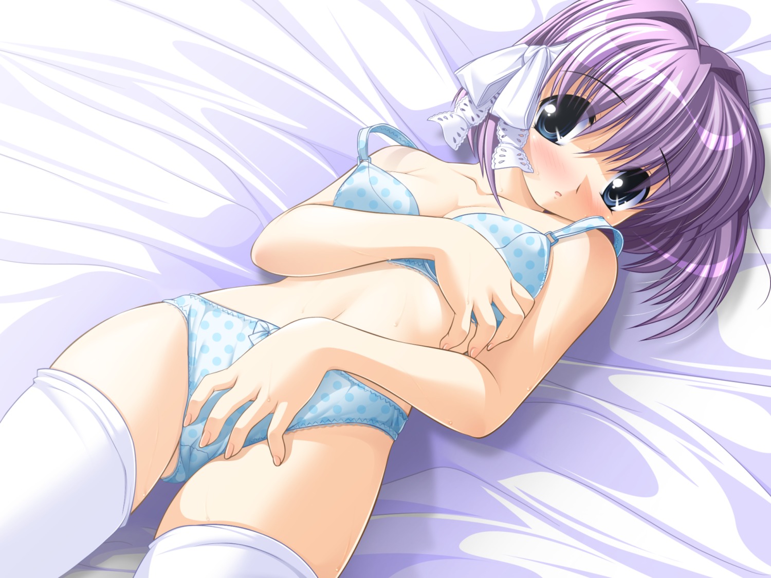 bra cameltoe clannad fujibayashi_ryou lingerie pantsu thighhighs wallpaper watsuki_ayamo watsukiya