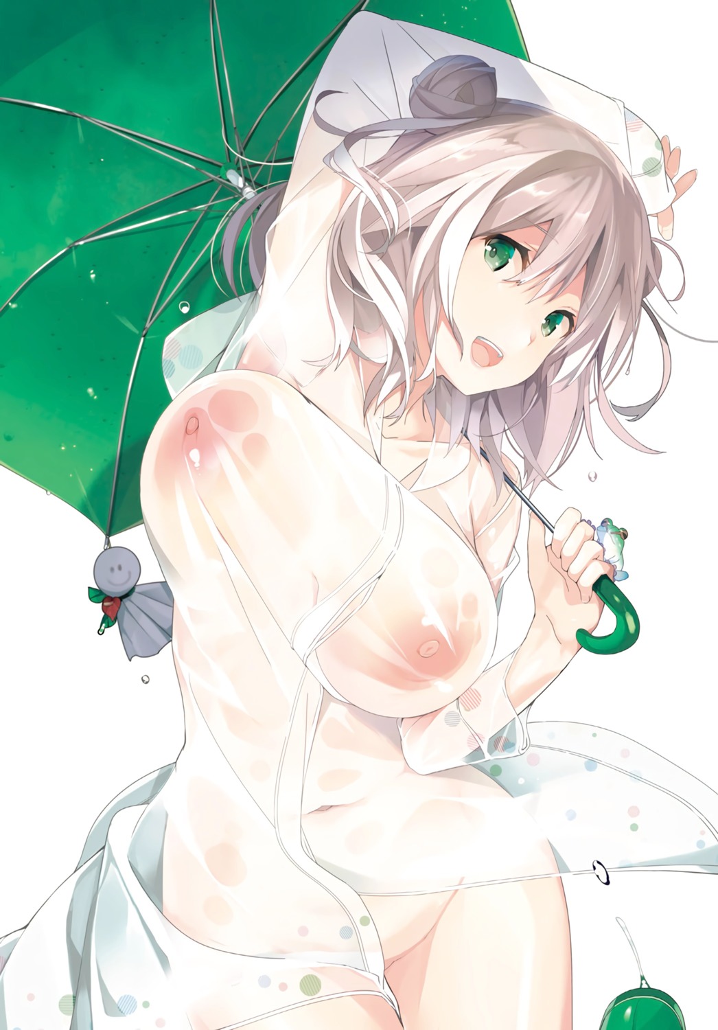 nipples no_bra nopan see_through taira_tsukune umbrella