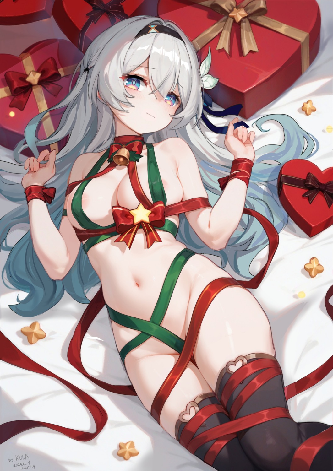 areola christmas firefly honkai:_star_rail kkkula naked_ribbon thighhighs