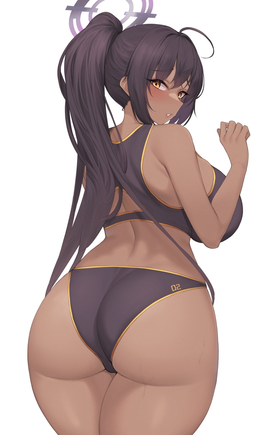 ass bikini blue_archive halo kakudate_karin kuavera swimsuits thong