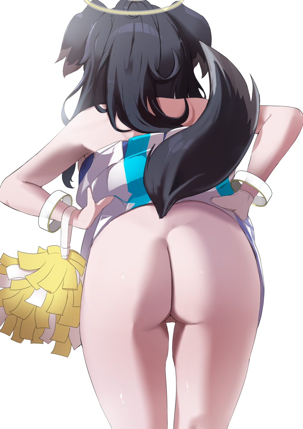 0chili animal_ears ass blue_archive cheerleader halo inumimi nekozuka_hibiki nopan pussy skirt_lift tail uncensored