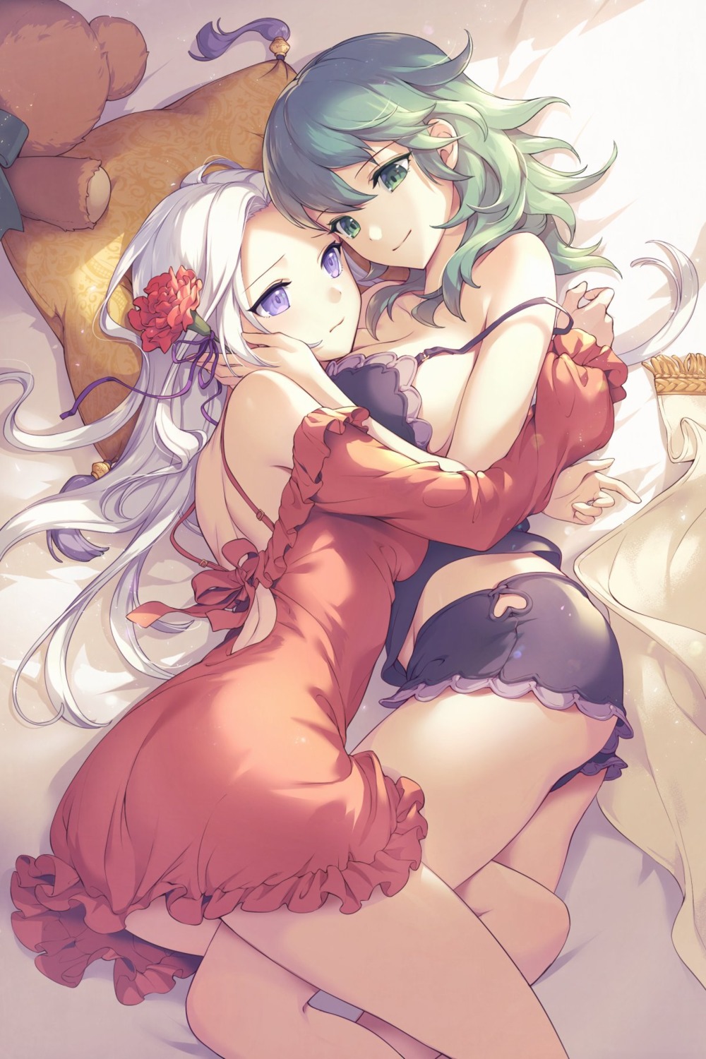 ass byleth_(fire_emblem) dress edelgard_von_hresvelg fire_emblem fire_emblem_three_houses gomashio_ponz lingerie yuri