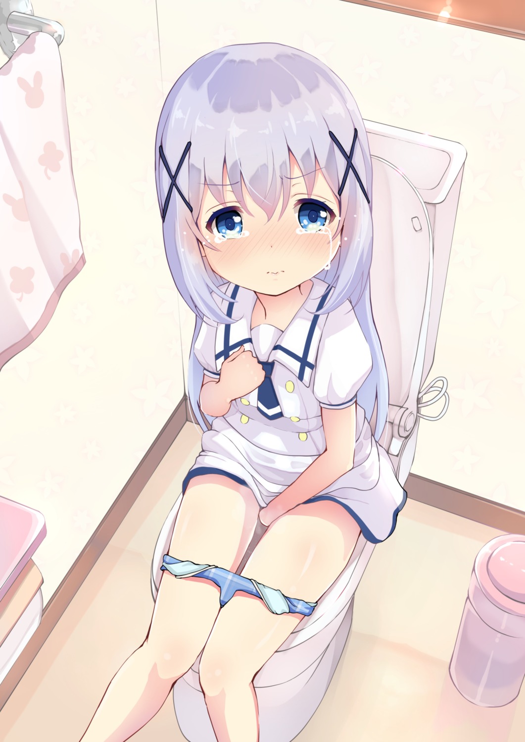 gochuumon_wa_usagi_desu_ka? kafuu_chino loli pantsu panty_pull pee seifuku toketou