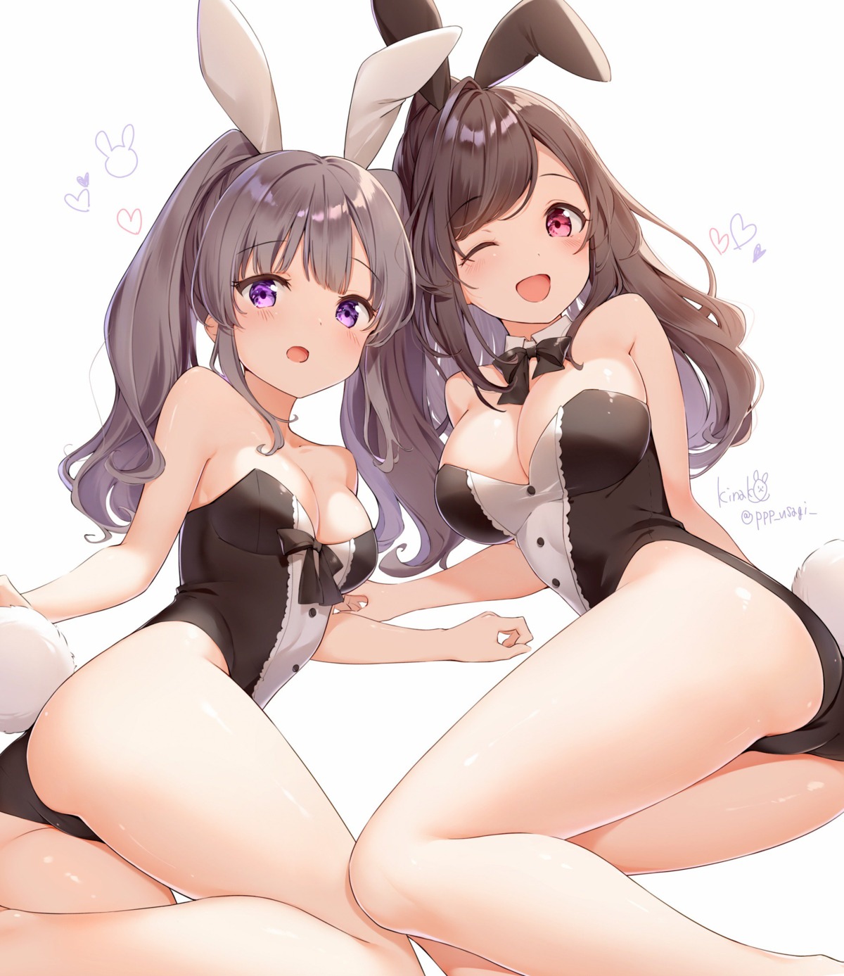 animal_ears ass bunny_ears bunny_girl cleavage kinako_(shiratama_mochi) tail the_idolm@ster the_idolm@ster_shiny_colors tsukioka_kogane yuukoku_kiriko